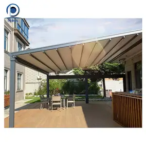 Prima, sistema plegable de aluminio de alta calidad para exteriores, pérgola de techo, toldo retráctil de aluminio, pérgola de toldo de PVC