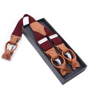 <span class=keywords><strong>Tirantes</strong></span> de Moda para Hombre, <span class=keywords><strong>Tirantes</strong></span> de Cuero con Botones y Clips Dobles - Product Image 3