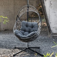 Fauteuil suspendu double place en fer forgé, style nid d'oiseau, pour intérieur et balcon, balançoire et hamac de relaxation, style influenceur