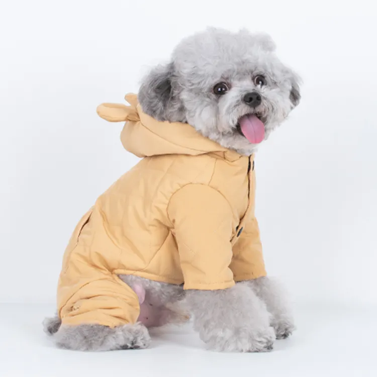 Roupas de algodão para cachorros, casacos personalizados de urso e com capuz para cães