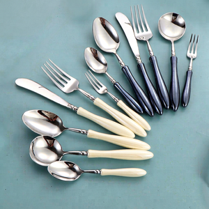 Elegante Juego de Cubiertos de Acero Inoxidable 304 con Mango de Cerámica, Cuchillo, Tenedor y Cuchara para Cena, Cubertería de Lujo para Hotel, Regalo - Product Image 1
