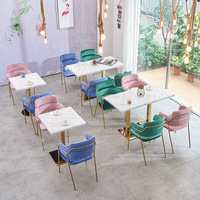 Meubles de café en marbre modernes, meubles de restaurant table et chaise de restaurant table et chaise de café, table basse et chaise