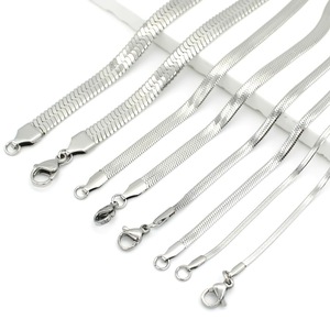 Collier en acier inoxydable, chaîne serpent, design plat, bijoux unisexes, cadeau pour homme et femme, options de longueur 18, 20, 22, 24, 30 pouces - Product Image 1