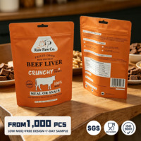 Fabriksprijs op maat gemaakte gekleurde gevriesdroogde hondensnoepjes & knapperige kattensnacks in staande pouch met ziplock en ophanggat voor huisdierenvoer