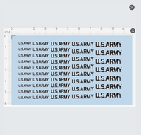 autocollants US ARMY pour différents modèles à différentes échelles (noir) 1461F