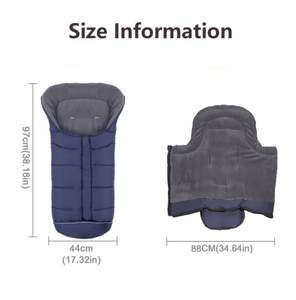 Sac de couchage pour poussette de haute qualité, coupe-vent, chaud, double fermeture éclair, pour bébé - Product Image 2