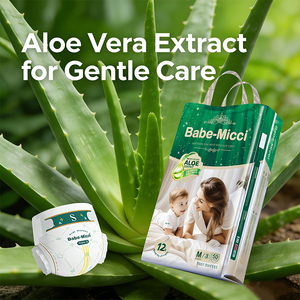 Pañales Desechables de Algodón Ecológicos para Bebé con Prevención de Fugas 3D y SAP Japonés - Suaves y Transpirables para Bebés - Babe-Micci (ALOE) - Product Image 1