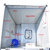 Toilette mobile moderne en acier préfabriquée portable personnalisable avec salle de douche, toilette de luxe durable pour utilisation en parc
