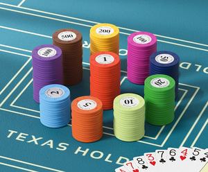 Jetons de poker de qualité casino personnalisés, jetons de Mahjong, jetons de jeu en ABS <span class=keywords><strong>composite</strong></span> épaissi, vente en gros, Texas Hold'em - Product Image 1
