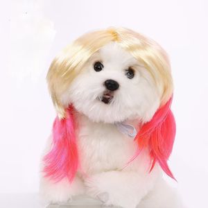 Nouvelle perruque pour animaux de compagnie, mignonne, bicolore, bob, accessoires universels pour animaux de compagnie pour chats et chiens, hiver, été, matière polyester - Product Image 1