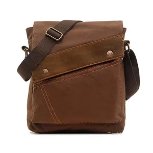 Vintage Canvas Casual Schoudertas Crossbody Messenger Bag Voor Mannen