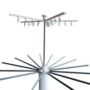 מתקן כביסה מתכתי מתקפל דו-שכבתי Octo-Dry Pro עם גלגלים, 21 מוטות לבגדים, ניתן להרחבה, 16+5 זרועות, חוסך מקום בחדר האמבטיה - Product Image 4