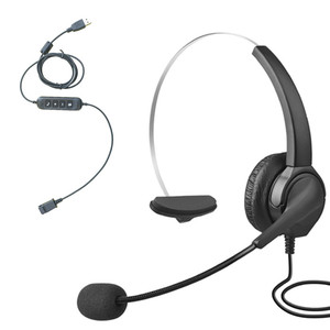 Casque filaire <span class=keywords><strong>USB</strong></span> silencieux avec micro, pour bureau et centre d'appels, avec fonction musique - Product Image 4