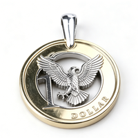 Colgante de Moneda de Dólar Irregular de Aleación de Zinc con Diseño de Águila, Moderno y Tradicional, para Coleccionistas de Arte, Pin de Élite TWEP-0011