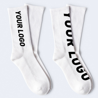 Qualité de luxe 100% coton jetable anti-dérapant automne décontracté équipage chaussettes Logo personnalisé blanc Design personnalisé hommes