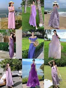 Vestido Maxi <span class=keywords><strong>de</strong></span> Verano para Mujer, Casual, <span class=keywords><strong>de</strong></span> <span class=keywords><strong>Encaje</strong></span>, Gasa, Floral, Cintura Natural, Diseño Tejido, Cuello Cuadrado Vintage, Venta al Por Mayor - Product Image 2