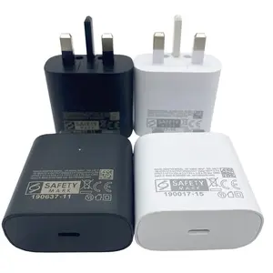Gran oferta, Adaptador tipo C, enchufe británico PD 25W USB C, cargadores súper rápidos para Samsung Galaxy 10/Note 20/S20 S21 S22, adaptador de corriente de la USB-C