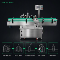 Machine d'étiquetage automatique pour emballages alimentaires avec écran tactile et moteur pour ligne d'assemblage de bouteilles rondes pour boissons et aliments