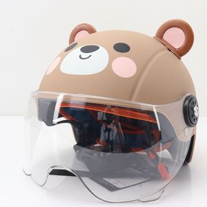 テディベアデザインのキッズハーフフェイスオートバイヘルメット新しい状態 - Product Image 1