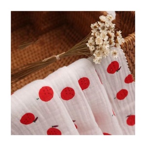 Trắng In Tre Muslin Vải Bán Buôn Tùy Chỉnh Bông Đôi Gạc 100 Bông Cho Bé Trung Quốc Poplin Vải Áo Vải - Product Image 5