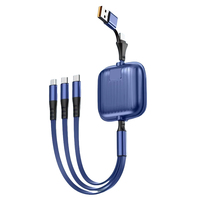 Nuevo Cable de Carga Retráctil 3 en 1 con Logotipo Personalizado 2025, Cargador de Impresora Todo en Uno, Regalos Promocionales Empresariales