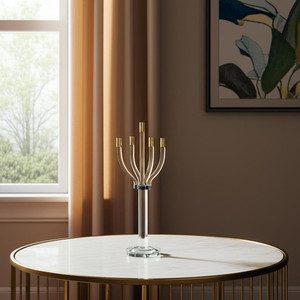 Candelabro da tavolo HMS 20 \ "chiaro oro e argento portacandele eleganti barattoli e lanterne - Product Image 6