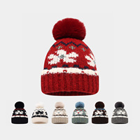 Nouvelle Arrivée 2026 – Bonnet en Tricot Jacquard Flocon de Neige Automne Hiver, Épais et Tendance, avec Pompon en Fourrure