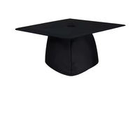 Toge Universitaire Académique Noire Mate de Haute Qualité pour Cérémonie de Remise de Diplômes Adulte