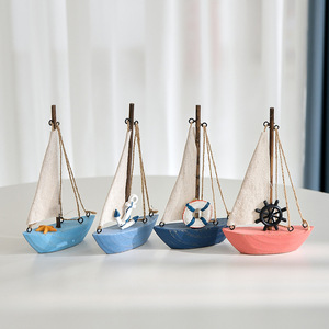 Modellino di <span class=keywords><strong>barca</strong></span> <span class=keywords><strong>a</strong></span> <span class=keywords><strong>vela</strong></span> mediterranea retrò colorata e <span class=keywords><strong>barca</strong></span> in legno Hailan, articoli decorativi, decorazione per la casa, accessori per la fotografia professionale - Product Image 3