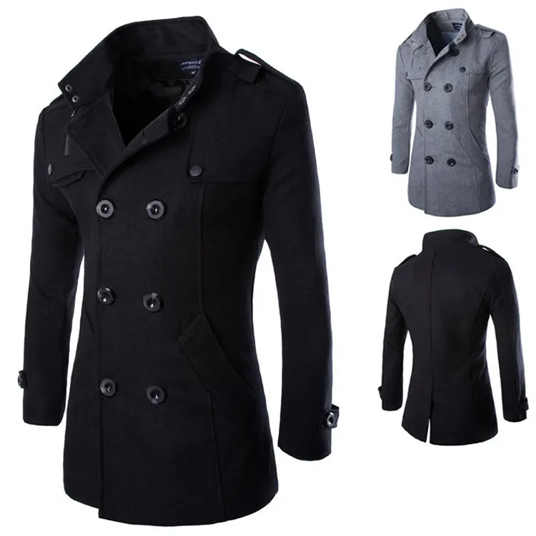 Trendy Overcoat Men Woolen Coat Men Long plus size men's coats Retro Style Male Clothing
