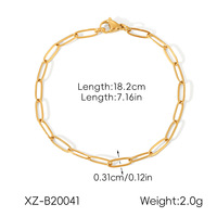 Bracelet de luxe léger en acier inoxydable plaqué or 18 carats, style INS européen et américain, chaîne cubaine faite à la main pour femme