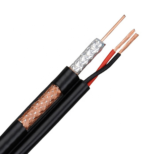 Coaxial Cable CCTV Siamese RG59+Power Cable 2*0.5mm/0.75mm Sat703 With Power Wire Electric CCTV Camera Video Cable Pass Test