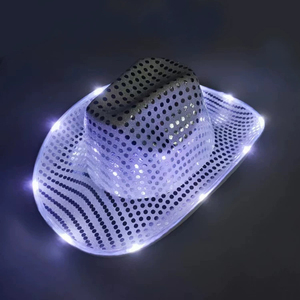 Sombrero <span class=keywords><strong>de</strong></span> Vaquero LED <span class=keywords><strong>de</strong></span> Colores al por Mayor, 3 Modos <span class=keywords><strong>de</strong></span> Iluminación, Material Ecológico, para Halloween, Navidad, Cosplay, <span class=keywords><strong>Carnaval</strong></span>, Duradero - Product Image 3