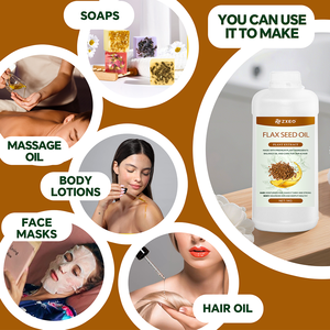 Olio di Semi di Lino 100% Puro Naturale Non Raffinato Pressato a Freddo per Cura della Pelle Massaggi e Capelli - Product Image 3