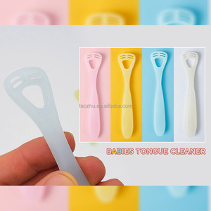 Baby's Oral Clean Soft Plastic &amp; Silicone <strong>Rubber</strong> Double-Sided Anti-Slip <strong>Tongue</strong> Scraper Individual Polybag Package - Product Image 3