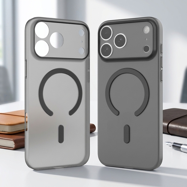 Matte PP Phone Case Built-in Magnetic Ring Shockproof Anti Fingerprint Hard Cover for iPhone 17 Series