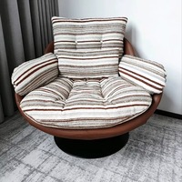 Fauteuil pivotant en métal de style vintage avec accoudoirs, luxe léger, haut de gamme, pour salon, chambre à coucher, canapé paresseux