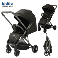 Poussette légère et pliable Kidilo avec siège auto pour enfants de 0 à 3 ans, certifiée EN1888 & Reach ROHS, roues 3D en PU
