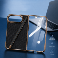 Étui de téléphone pliable transparent anti-rayures en verre trempé de luxe pour iPhone Duo avec stylet, fin et mince, placage PC, protection contre les chocs