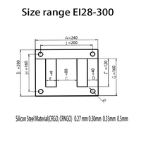 Núcleo de Transformador Toroidal de Acero al Silicio No Orientado Laminado en Frío de 100 VA, Modelo EI-240, Certificado ISO9001/14001, 0.5 mm