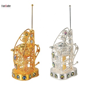 Quemador de Incienso Metálico de Lujo Estilo Medio Oriente con Cristal, Aromaterapia Terapéutica, Sándalo y Anís Estrellado - Product Image 1