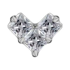 Giometal ASTM F136 titanio cuore estremità gioielli <span class=keywords><strong>per</strong></span> il corpo all'ingrosso Tragus Helix Daith <span class=keywords><strong>orecchini</strong></span> di cartilagine <span class=keywords><strong>Piercing</strong></span> senza filo - Product Image 4