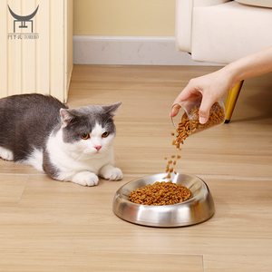 <strong>Tilted</strong> Stress Free <strong>Cat</strong> Food <strong>Bowl</strong> Reliefs Whisker Fatigue Wide <strong>Cat</strong> Dish, Stainless Steel Shallow <strong>Cat</strong> Food Feeding <strong>Bowl</strong> - Product Image 3