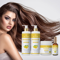 Ensemble Shampooing et Après-Shampooing à la Banane, Sans Sulfate, à la Kératine Naturelle, Anti-Chute et Anti-Pelliculaire, Marque Privée