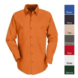 Custom Work Clothes Long Sleeve Breathable Sloid Shirts Men Work Shirt Construction Workwear