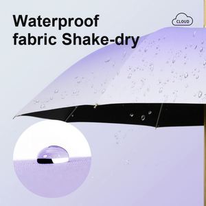 Parapluie OEM de marque, vente en gros, revêtement noir, poignée nuage, UPF50, 105cm, 8 baleines, imperméable, 500g, pour femme - Product Image 4