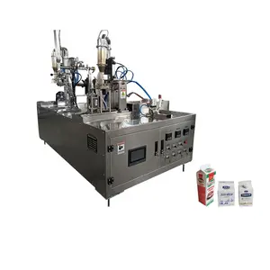 Small scale gable top carton filling machines Juice Egg Liquid Filling Machine with caps