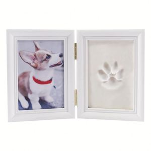 Kit souvenir personnalisé en bois fait main pour empreintes de pattes d'animaux avec empreinte en argile commémorative pour chiens et chats - Product Image 6