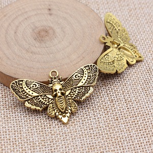Amuleto de Mariposa de la Muerte, 27x43mm, Aleación de Zinc Plateada Antigua para la Creación de Gargantillas Góticas - Product Image 4