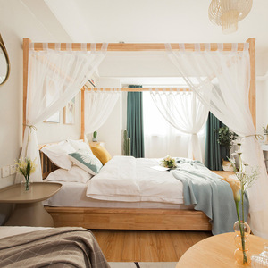 <span class=keywords><strong>Lit</strong></span> double à quatre poteaux en bois massif moderne, style japonais, tatami, <span class=keywords><strong>lit</strong></span> de séjour d'inspiration asiatique du Sud-Est - Product Image 3